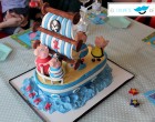 La tarta de cumpleaños de fondant de el barco de peppa pig de euskocake
